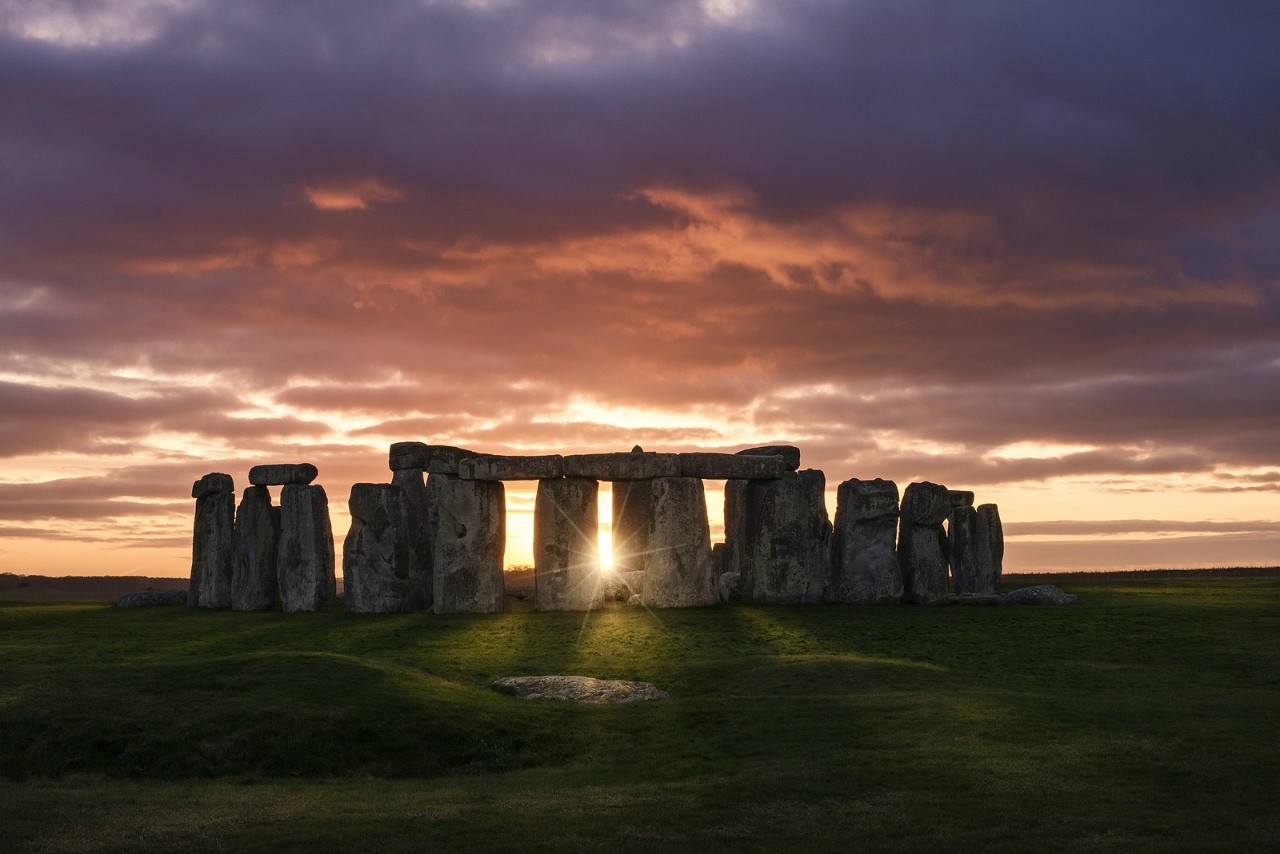 A colorful sunset over the Stonehenge, England
** Note: Visible grain at 100%, best at smaller sizes