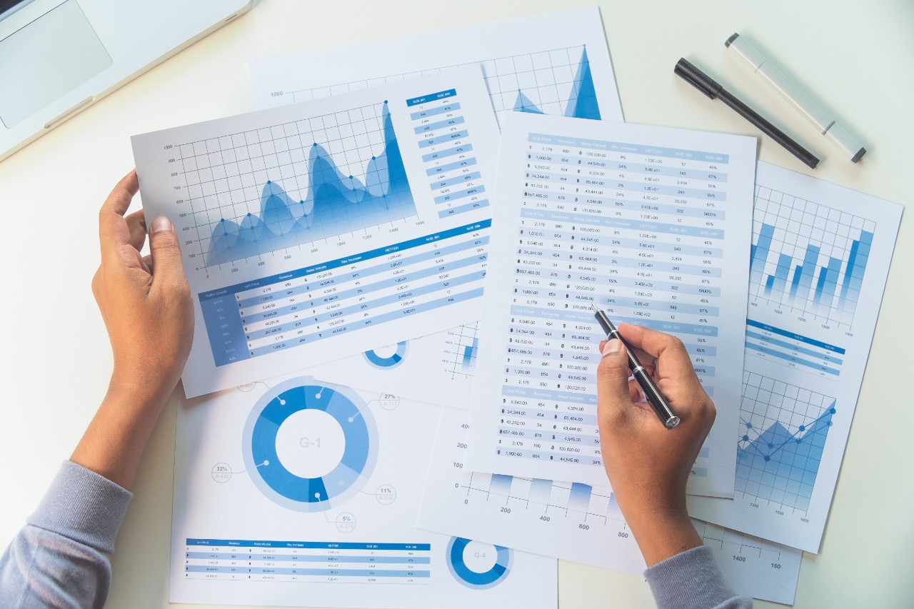 businessman working data document graph chart report marketing research development  planning management strategy analysis financial accounting. Business  office concept.