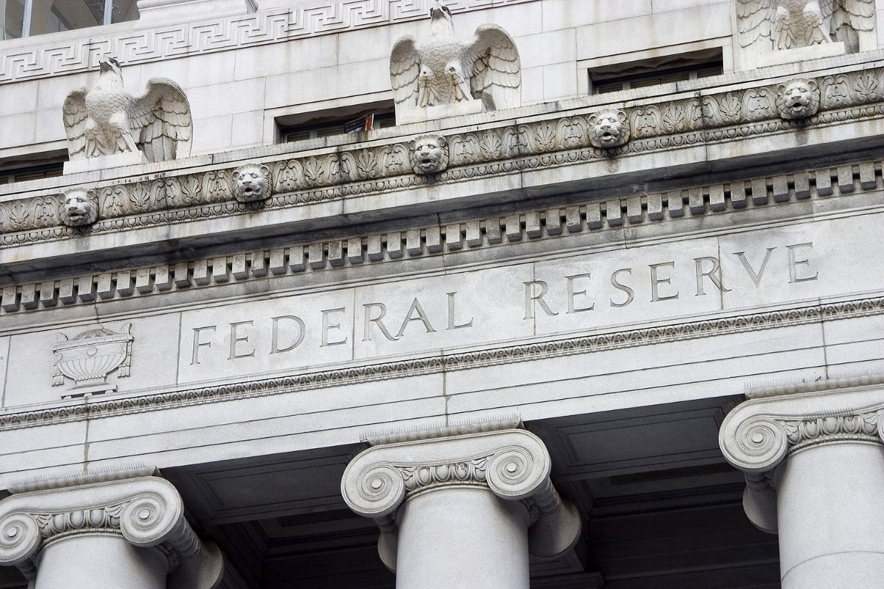 the facade of the federal reserve bank.