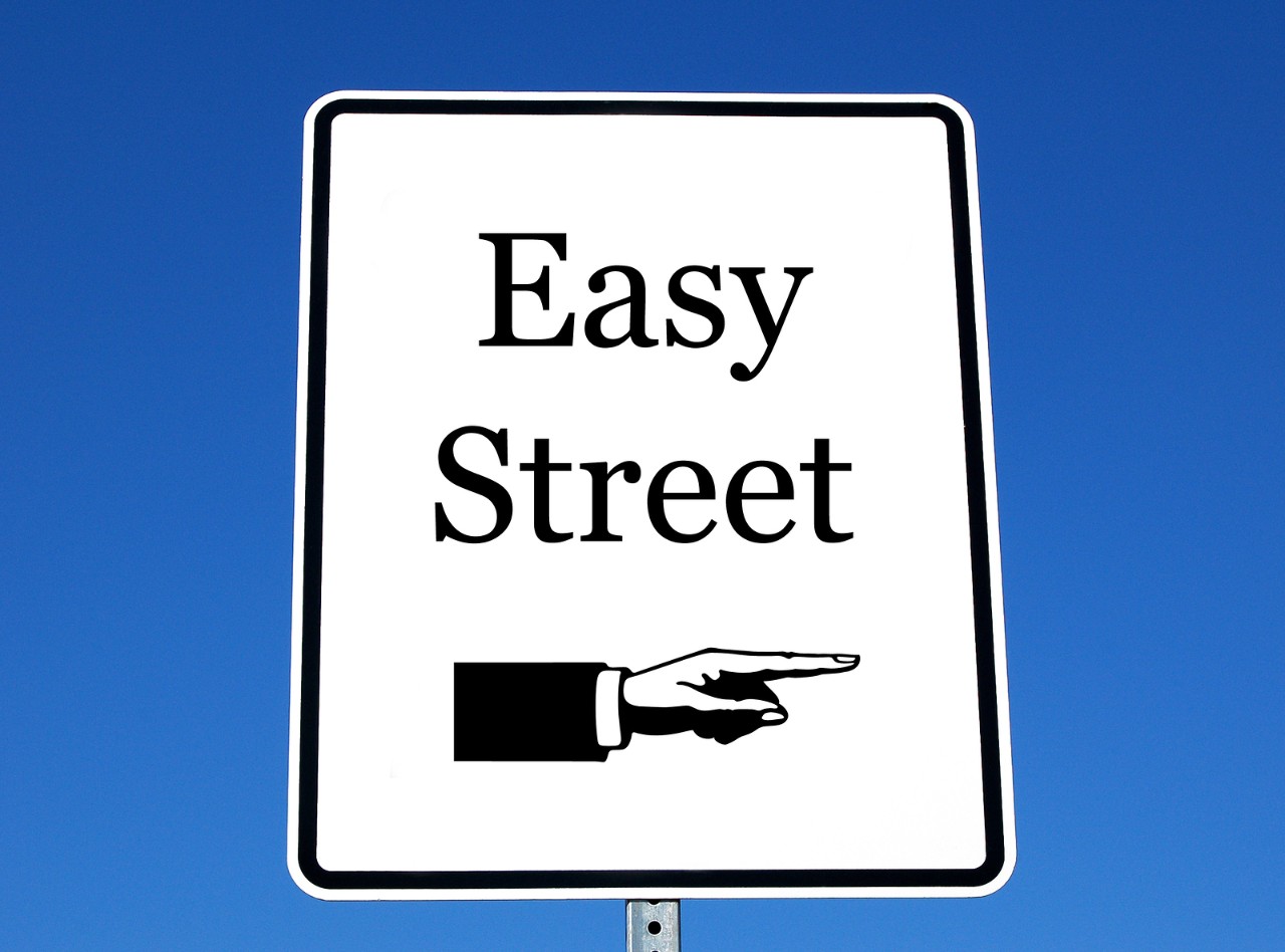 street sign with a easy street theme