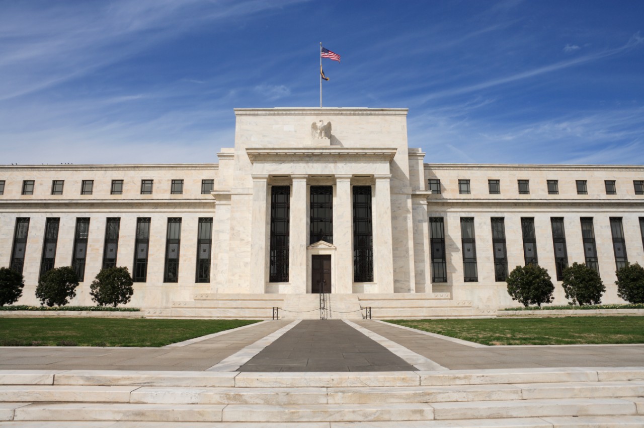 The United States Federal Reserve building in Washington, DC.